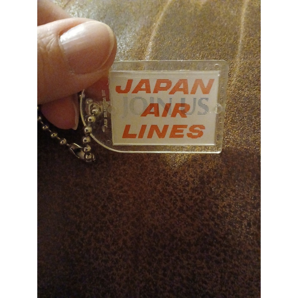 Japan Air Lines Keychain Vintage Join Us Lenticular Writing RARE